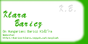 klara baricz business card